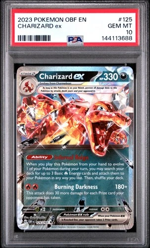 2023 POKEMON OBF EN-OBSIDIAN FLAMES #125 CHARIZARD EX PSA 10