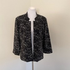 Elementz Black Monochrome Patterned Blazer Jacket