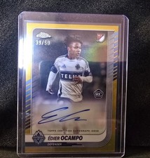 2025 Topps Chrome MLS #CA-EO Edier OCampo Gold Auto /50 VANC WHITECAPS COLOMBIA 