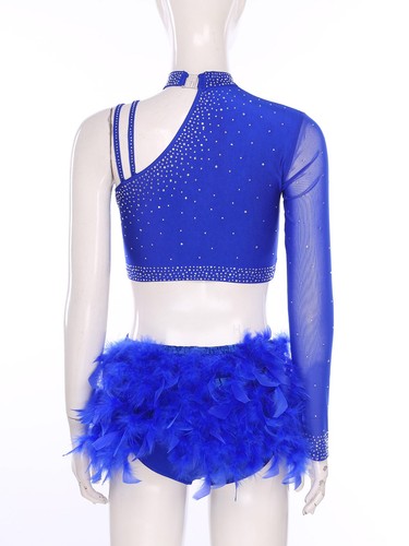 Damen Outfits Glitzer Set Langarm Tanzkleidung Turnanzanzanzanzug Latein Performance - Bild 17 von 95