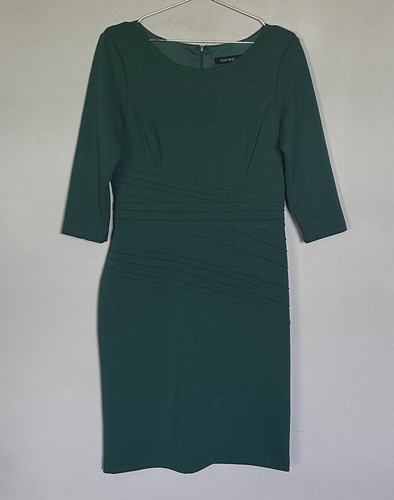 Ellen Tracy waldgrünes Langarmkleid mit geraffter Vorderseite• Größe 10 - Bild 2 von 7