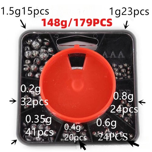 179/89PCS Fishing Shot Weights Kit,7-Size Dispenser Pliers Carp Coarse Angling - Picture 3 of 8