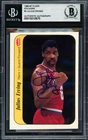 Julius Dr. J Erving Signed 1986-87 Fleer Sticker Card #5 76ers Beckett #19210675