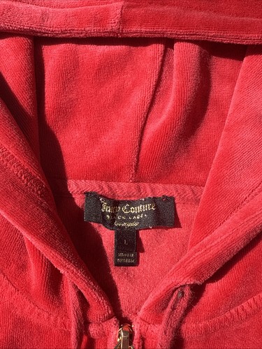 Felpa con cappuccio Y2K Juicy Couture in velluto e zip grande nera etichetta Bling strass - Foto 3 di 16