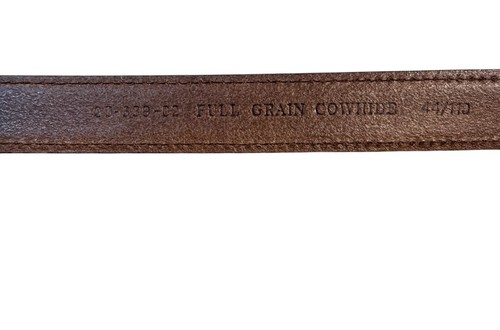 "Cinturón de cuero genuino Arden Leather Co 1996 vintage marrón con latón talla 44 1,25""" - Imagen 5 de 5