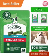 Dental Chews for Medium Dogs, Mint Flavor, 12oz - Fresh Breath Oral Health