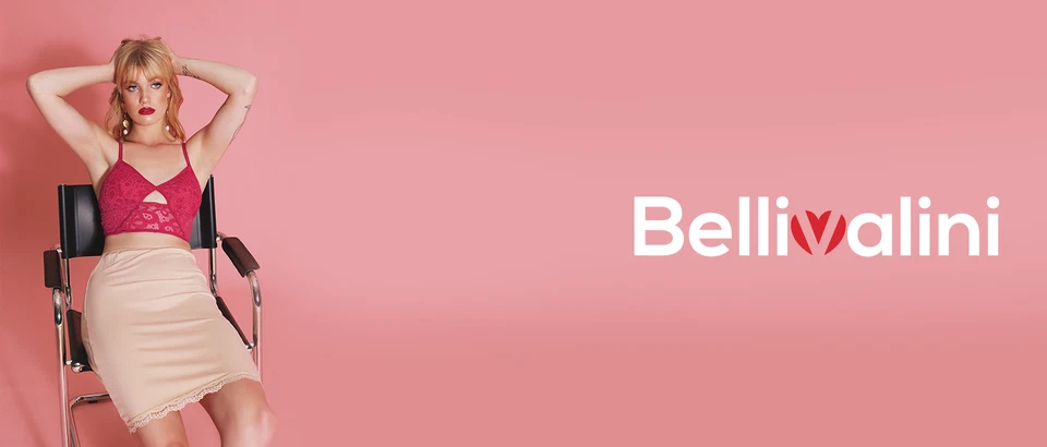 Bellivalini Damen Unterrock Schwarz Weiß Ecru Kurz Knielang Halbrock Spitze - Bild 3 von 4