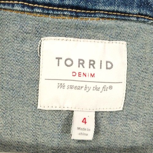 Torrid Trucker Jacket Womens 4X Denim Jean Jacket Button Up Stretch Blue - Picture 4 of 12
