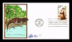US COVER RIVER OTTER WILDLIFE CAPEX FIRST DAY ISSUE PUGH HAND PAINTED