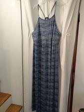 New Old Navy Maturnity Maxi Dress Sz XL Tall Navy Striped Babydoll Vtg Y2K 