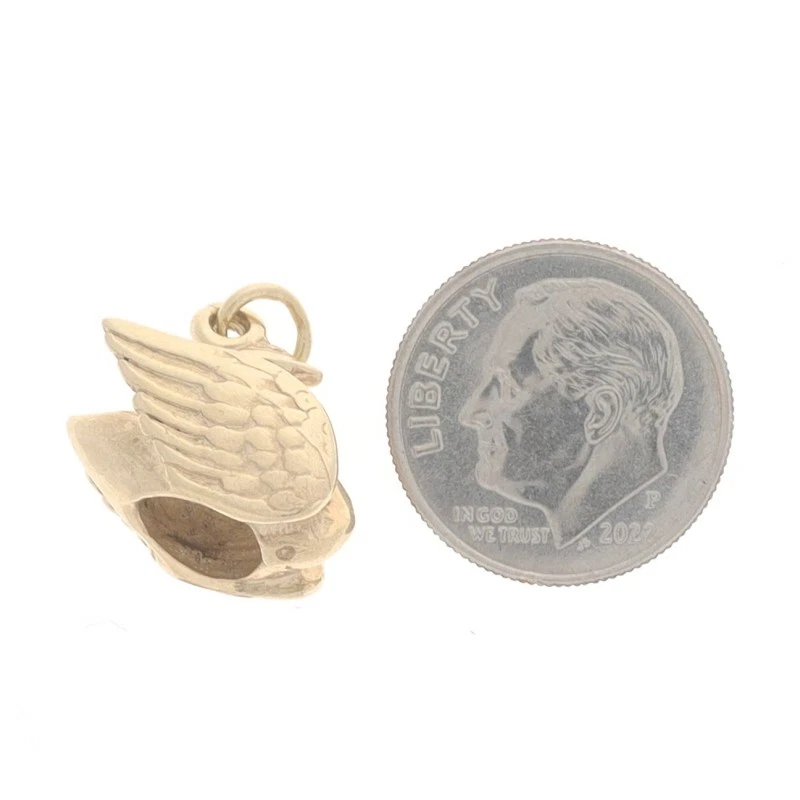 Yellow Gold Floating Swan Charm - 10k Graceful Bird - Image 4 of 4