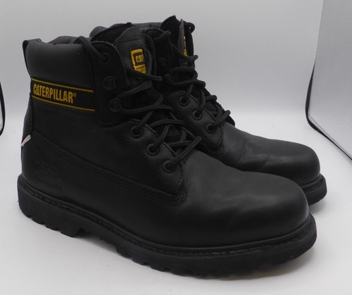 Caterpillar Men's - Black Leather Work Boots - Wide Width - UK Size 10