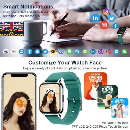 Jugeman Y66 1.69" HD Touch Screen Bluetooth Smartwatch Activity Tracker (B848) - Picture 4 of 10