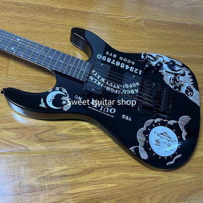 #ad #ad Black Ouija Electric Guitar 2H Pickups Solid Body 6 string US Warehouse $239.50