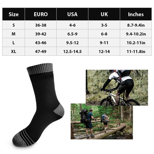 Waterproof Breathable Socks For Men Women Outdoor Sports Hiking Skiing VLWT - Bild 6 von 6