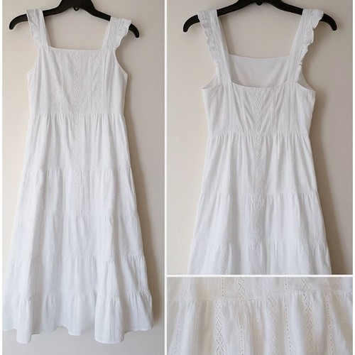 Art Class Juniors Youth XXL (18) Midi Dress Sundress White Eyelet Babydoll - 第 1/12 張圖片