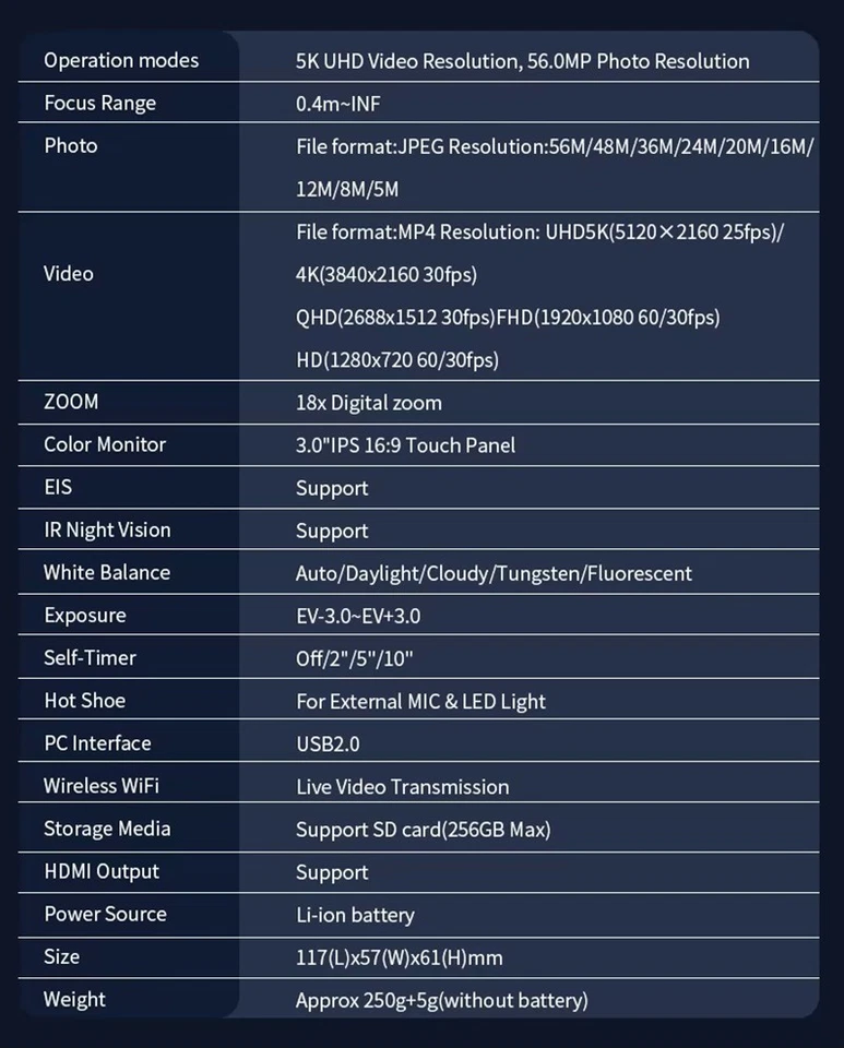 Ordro 5K IR Night Vision Camcorder in  High-Resolution Digital Video Camera - Image 3 of 4