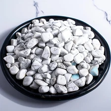 200 Pcs 0.3'' Polished Howlite Crystal Glass Stones Healing Reiki Home Decor