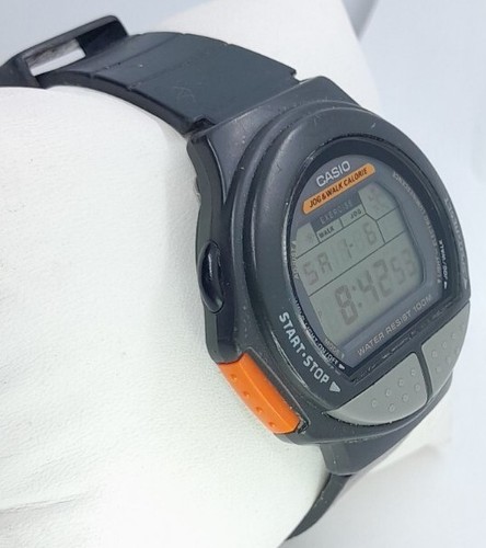 Casio Exercise Watch Modul 1265 Jc-20 Jog & Walk Calorie Black 100m Vintage 1990 - Picture 10 of 15