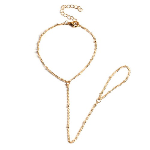 Creative Boho Crystal Tiny Finger Chain Bracelets Simple Connect Finger Brace*k* - Photo 15/19