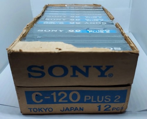 SONY C-120 PLUS 2 Blank Audio Cassette Tapes (Sealed) NOS! New! 12 Pcs In Box - Picture 2 of 20