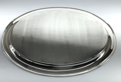 Oval Sterling Silver Serving Platter by Manchester Silver Company, 20.5" x 15" - Picture 3 of 5