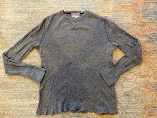 Wallace & Barnes Jcrew XL Sweater Mens XL  Dark Grey  Waffle Knit Thermal shirt - Picture 3 of 3
