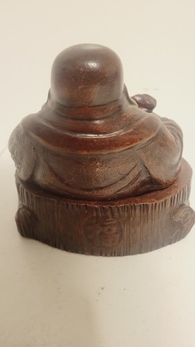 Japanese Meiji Bizen Ware Hotei Lucky God Wealth Statue Figurine-Buddha-Signed - Picture 3 of 6