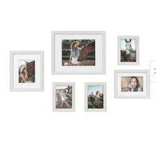 Kate and Laurel Bordeaux White Picture Frame (Set of 6)