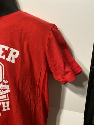 T-Shirt Denti di Gallo - Camicia Rossa con Logo Bianco - Uomo MEDIA - Marca Incudine - Foto 4 di 14