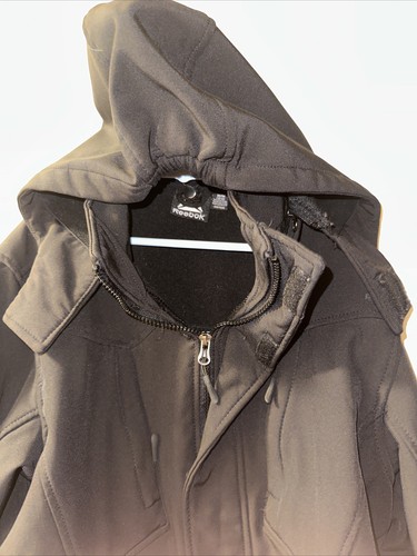 Reebok Jacket Fall Coat Boys Youth Medium 10/12 Black Full Zip Hooded Gray Euc - Picture 4 of 9