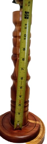 Antique 1900 Hand Turned Wood Table Lamp Handmade Two Toned 17"x7" No Shade/Plug - Picture 20 of 21