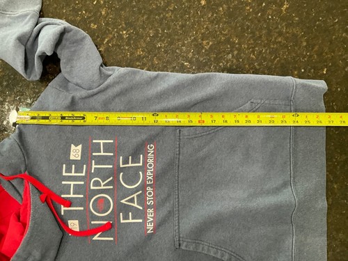 Felpa con cappuccio uomo The North Face taglia XL blu grigio tasche scaldamani 172 - Foto 6 di 7