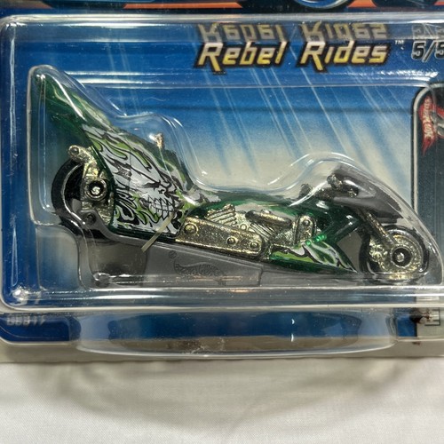 Hot Wheels Rebel Rides 5/5, 2005-080 Fright Bike Green ~ NEW SEALED - Picture 2 of 7