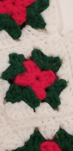 Vintage Crocheted Granny Square Christmas Stocking - Handmade - Picture 4 of 5
