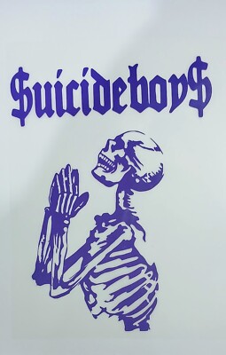 $uicideboy$ G59 Prayin' Skeleton Vinyl Decal, Ruby Da Cherry, Scrim