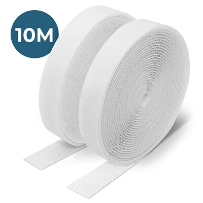 TOOLICO 10M Klettband selbstklebend extra stark - Weiss - 20mm breit beidseitig doppelt