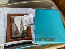 NEW Nambe Hayden 5x7 Picture Frame MT1277 Novara Leather Football Basketball  ￼