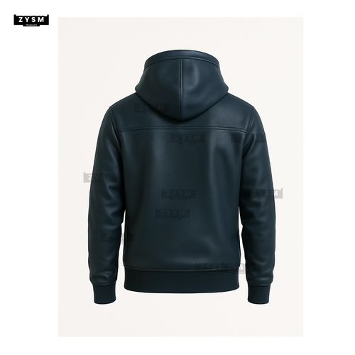 Felpa con cappuccio in pelle blu navy - felpa con cappuccio unisex in pelle - felpa con cappuccio gotica - S - 5XL HoodieS - Foto 6 di 8