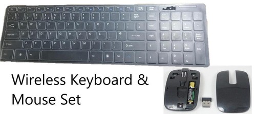 BLACK Wireless Keyboard + Num Pad & Mouse for Samsung UE55F8000 Smart TV - Picture 1 of 7