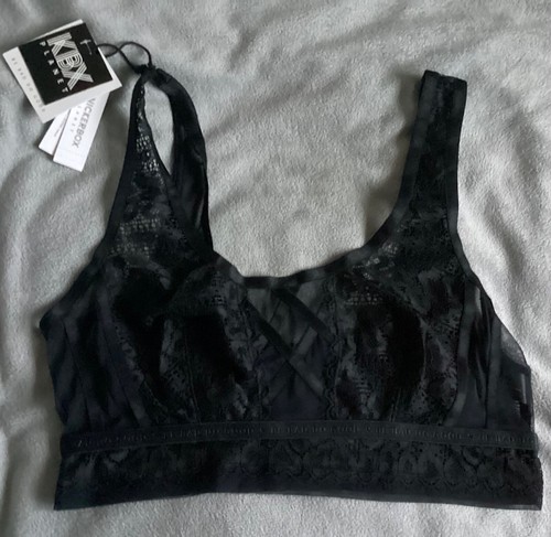 Ann Summers/Knickerbox Planet - schwarzes Netz & Spitze Bralet Größe 10 neu mit Etikett - UVP £26