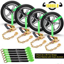 4 Pack Axle Straps Car Trailer Hauler Ratchet Tie Down Straps With Snap Hooks 4 Pack Axle Straps Car Trailer Hauler Ratchet Tie Down Straps With Snap Hooks