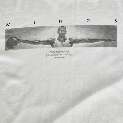Vintage Air Jordan Wings Tee Large Retro 99' Michael Jordan Jordan 5 Bulls MJ - Picture 2 of 12