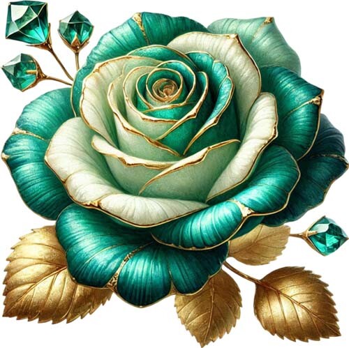 Colourful Gold Rose Flower Wall Art Bedroom Laptop Vinyl Sticker Decal 6 Sizes - Picture 1 of 7