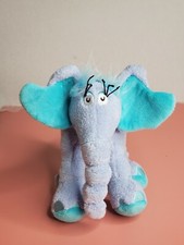 Dr Seuss Horton Plush Blue Elephant Stuffed Animal Toy 7" 2002 Manhattan Toy