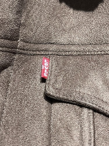 Levi’s Faux Suede Trucker Jacket with Sherpa Lining - Cognac Brown- Large - NWOT - Picture 6 of 13