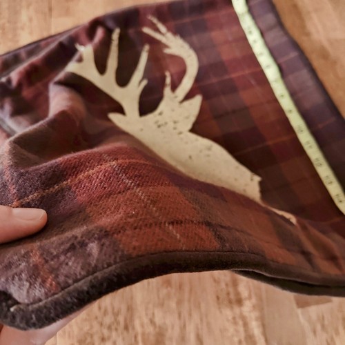 2 Pier 1 Imports Plaid Gold Foil Buck Throw Pillow Cover Christmas Rustic Glam - Picture 5 of 8