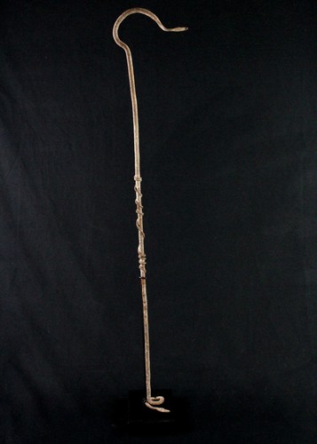 Art Africain - Ancienne Canne en Fer Rituel Serpent Lobi sur Socle - 101,5 Cms - Picture 3 of 12