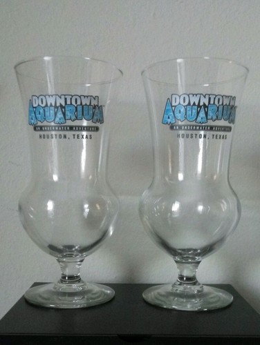 Aquarium Downtown Houston Drink Glasses Souvenir - Picture 1 of 6