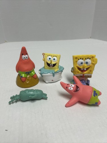 Vtg SPONGEBOB SQUARE PANTS And PATRICK STAR  2” To 4” FIGURE Toys Lot Of 5 - Picture 1 of 23